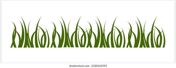 Borders. Blacke and green grass. Tufts of grass. Vector stock illustration EPS 10