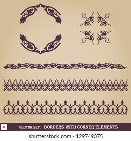 Borders with corner elements set 2