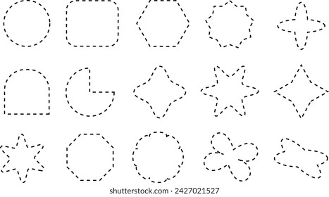 Borders of different geometric shapes are round, oval and square.