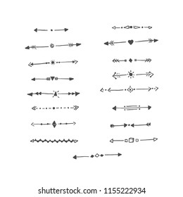 Borders, dividers, sketch style. Vector illustration