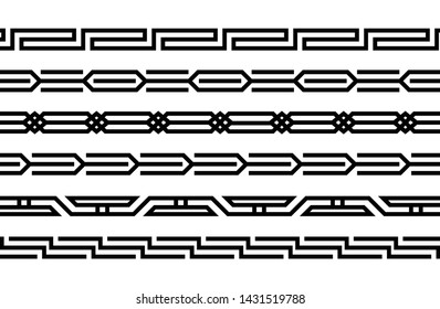 Borders in Eastern style. Borders silhouette. Design element. Vector illustration.