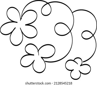 Borders flower. Embroidery pattern design for print or use as different line stitches.