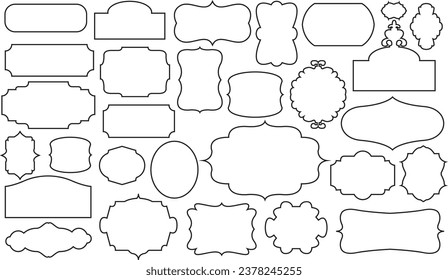 Borders and frames. Decorative Vintage product label set.