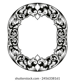 Borders or frames ornament. Ornamental elements for your designs. Black and white colors. Floral carving decoration for postcards or invitations for social media.