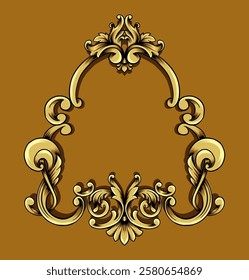 Borders and Frames in traditional style. Ornamental elements for your designs. Floral carving decoration for postcards or invitations for social media.