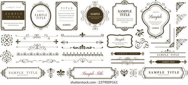 Borders and frames. Vintage vector Set. Floral elements for design of monograms, invitations, frames, menus, labels and websites