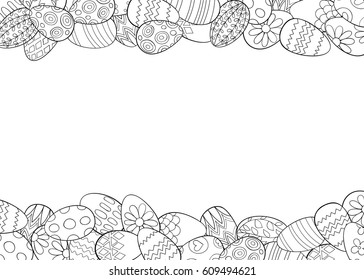 Borders made of Easter eggs with space for text.