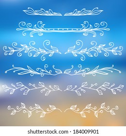 Borders and monograms set in vintage style for design.