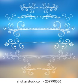 Borders and monograms set in vintage style for design.