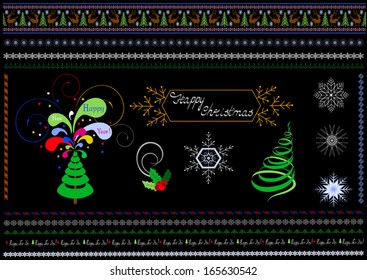 Borders and patterns on the Christmas Theme