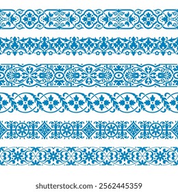 Borders with Turkish Arabesque motifs. Luxury patterns. Beautiful decorative material with a feeling of quality.