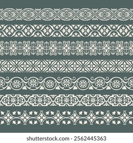 Borders with Turkish Arabesque motifs. Luxury patterns. Beautiful decorative material with a feeling of quality.