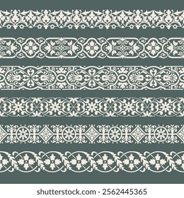 Borders with Turkish Arabesque motifs. Luxury patterns. Beautiful decorative material with a feeling of quality.