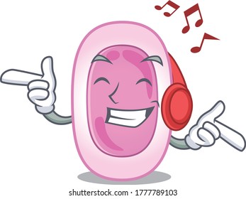 Bordetela pertussis Cartoon design concept listening music