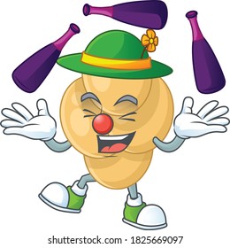 Bordetella pertussis mascot cartoon design playing Juggling on circus. Vector illustration