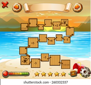 Bordgame template with ocean view