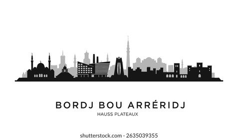Bordj Bou Arreridj Skyline Silhouette.