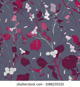 Bordo Botanical Seamless Vector Pattern