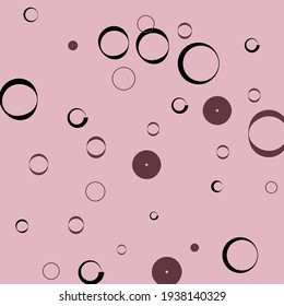 Bordo Calm Curves Light Modern Style Background. Pink Round Oval Pastel Minimal Modern Art Pattern. Retro Classical Dark Bagel Elegant Circles Art Illustration. Black Purple Donut Vector Design Pic.