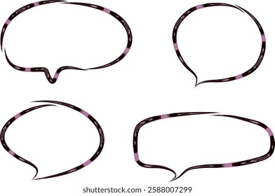 bordo dark pink colorful pattern creative abstract speech bubbles set