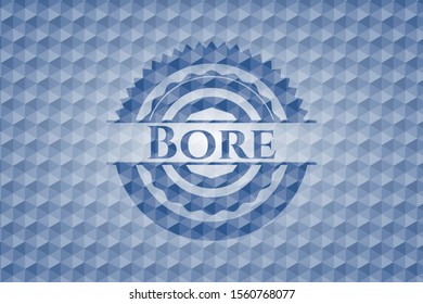 Bore blue badge with geometric pattern background. Vector Illustration. Detailed.
