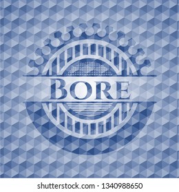 Bore blue emblem with geometric background.