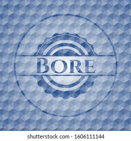 Bore blue emblem with geometric pattern background. Vector Illustration. Detailed.