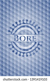 Bore blue polygonal badge. Vector Illustration. Detailed.