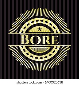 Bore gold badge or emblem. Vector Illustration. Detailed.