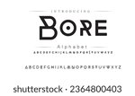 Bore Modern abstract digital alphabet font. Minimal technology typography, Creative urban sport fashion futuristic font and with numbers. vector illustration