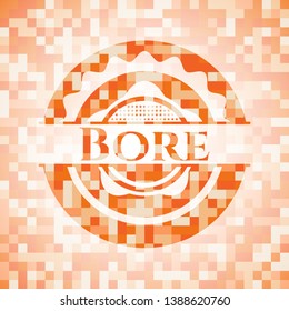 Bore orange mosaic emblem. Vector Illustration. Detailed.