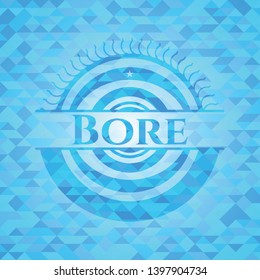 Bore sky blue emblem with mosaic background