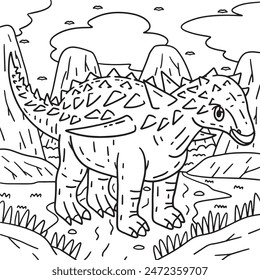 Borealopelta Dinosaur Coloring Page for Kids