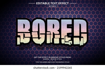 Bored 3D editable text effect template