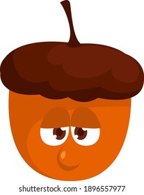gelangte Eiche, Illustration, Vektorgrafik auf weißem Hintergrund.