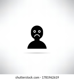 bored avatar icon with drop shadow vector illustration