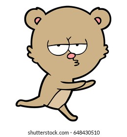 desenho animado de urso entediado