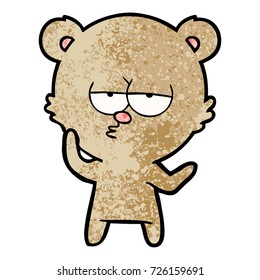 caricatura de oso aburrido