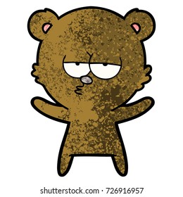desenho animado de urso entediado