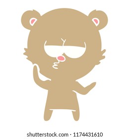 bored bear flat color style cartoon