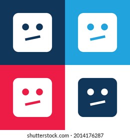 Bored blue and red four color minimal icon set