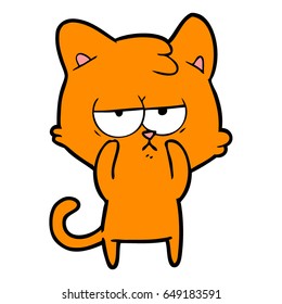 bored cartoon cat