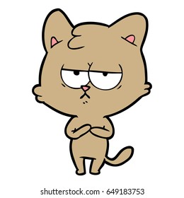 bored cartoon cat