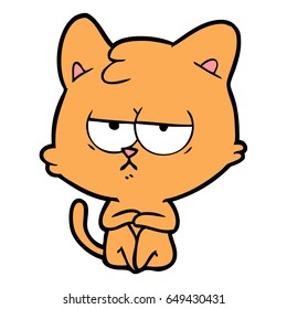 bored cartoon cat
