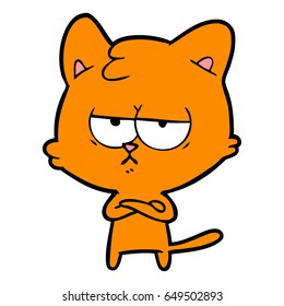 bored cartoon cat