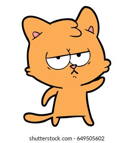 gato de dibujos animados aburridos
