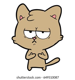 bored cartoon cat