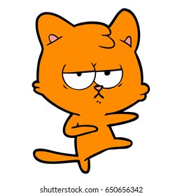 bored cartoon cat