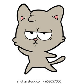 bored cartoon cat