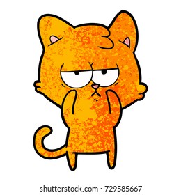 bored cartoon cat